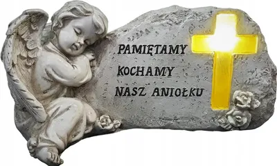 Obrázok produktu pre Sviečka v tvare ANJELA STRÁŽNEHO pre hrob DIEŤAŤA / SYNA / DCÉRY Osvetlený kríž