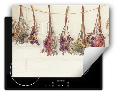 Produktbild von DarHaus Herdabdeckplatte 70x52 cm Anti Rutsch Matte Aufrollbar, Kräuter