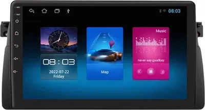 Immagine prodotto di Autoradio con Bluetooth e CarPlay per BMW E46 M3 318/320/325/330/335 – compatibile con Apple e Android – impianto stereo con sistema di navigazione – 1 GB di RAM, 16 GB di memoria