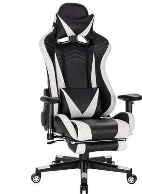 Obrázok produktu pre Herná stolička Bolt Edge - Ergonomická herná a kancelárska stolička - Výškovo nastaviteľná - Biela - Imitácia kože - S podnožkou