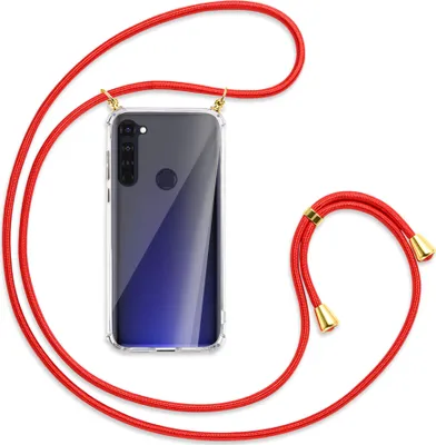Produktbild von Handykette Backcover-Schutzhülle mit Band (Metall goldfarben) für Motorola Moto G Pro, G Stylus - rot