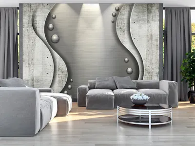 Produktbild von Vlies Fototapete Beton 350x256 cm Tapeten Wandtapete XXL Kugeln Abstrakt f-A-0227-a-b