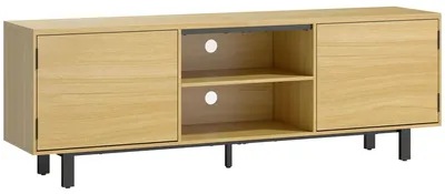 Zdjęcie produktu dla RTV-podstawa pod telewizor - szafka pod telewizor - do telewizorów do 165 cm - 2 drzwi otwierane naciśnięciem - 2 półki - konstrukcja drewniana - wymiary: 160x35x55,5 cm - kolor: oliwkowy