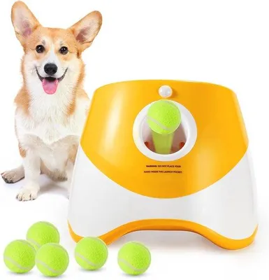 Produktbild von Automatische Hundenspielzeug mit 6 Mini-Tennisbällen - Interaktives Spielzeug für Haustiere