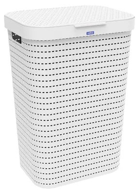 Produktbild von Rotho Wäschesammler 55 L Country  - Wäschekorb groß - Wäschetruhe 42,0 x 32,0 x 57,2 cm - Wäschebox mit Deckel - Wäsche Sammler aus Kunststoff