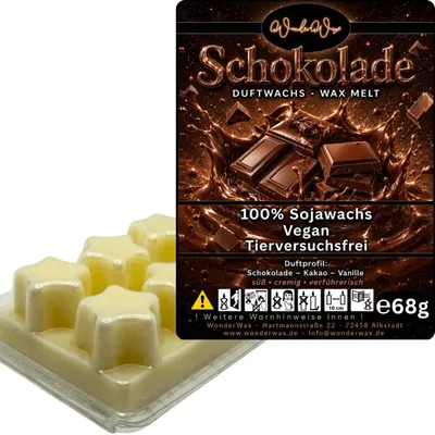 Produktbild von WonderWax Duftwachs Wax Melts für Duftlampe, 6 Sterne Duftmelt Wachsmelt Sojawachs Duftwachs Würfel für Raumdüfte, Wachs Duftöl Winter Indoor Schmelzen für Aromalampe Schokoladentraum