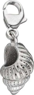 Produktbild von Einhänger Charm Muschel 925 Sterling Silber rhodiniert Karabiner