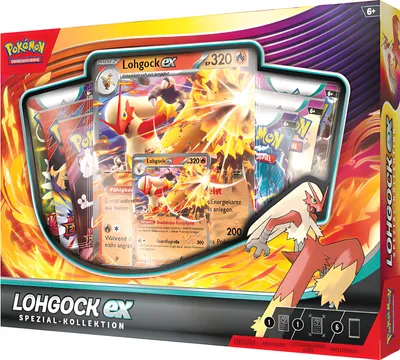 A product box for a Pokemon trading card game special collection featuring the Pokemon Lohgock-ex.