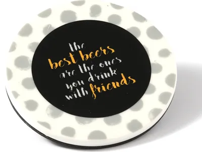 Untersetzer aus Keramik mit FRIENDS Aufschrift - D: 9cm - rund