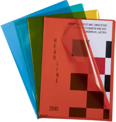 Produktbild von Exacompta 56101E Sichthüllen A4 PP glatt 10 Stück farbig sortiert kristallklar