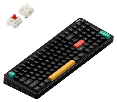 Produktbild von NuPhy Halo IO Series Mechanische Gaming Tastatur 96% Bluetooth/2.4GHz/USB-C - QWERTY US / Obsidian Black / Red Max