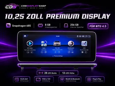 Produktbild von 10,25 Zoll Premium Display Mercedes C-Klasse W204 / S204 / C204 NTG 4.5 Snapdragon 685 8GB/256GB CarPlay & Android Auto