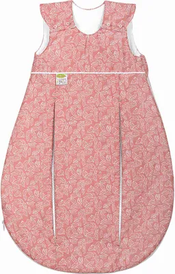 Produktbild von Odenwälder Schlafsack Prima Klima Jersey White Leaves Cranberry 70 cm