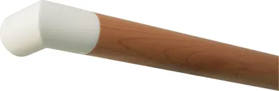 Produktbild von Montagefertiger Buche Handlauf / Geländer lackiert Ø 42 mm mit weiße Endstücke ohne Handlaufhalter / Länge: 1400 mm / 140 cm / 1,4 m Endstück: weiße Ecke