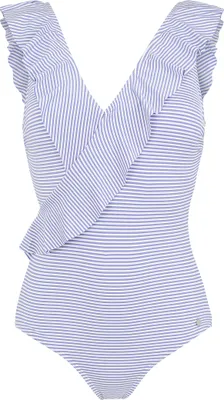 Produktbild von LASCANA Badeanzug gestreift-blau-weiß Größe 36 Cup D