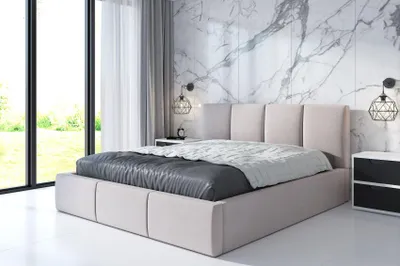Produktbild von Polsterbett  ORIN-OM 120x200 cm mit Bettkasten und Lattenrost. Farbe: Beige.
