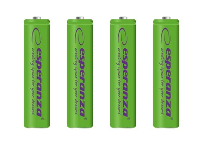 Produktbild von Esperanza Wiederaufladbare Batterien Ni-Mh Aaa 1000Mah 4St. Grün