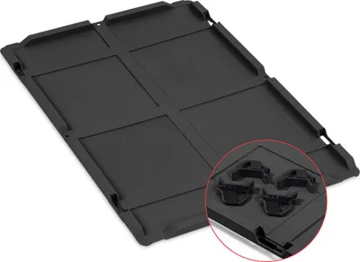 Produktbild von Auflagedeckel Set Eurobox NextGen mit 4 schwarzen Schiebeschnappverschlüssen | BxT 40x60cm | Schwarz | Eurobehälter, Transportbox, Transportbehälter, Stapelbehälter