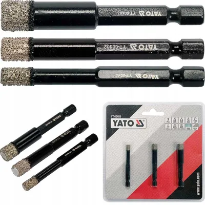 Image de Yato YT-60409 Jeu de 3 forets diamantés pour carrelage