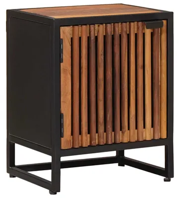 Image de Table de chevet en bois massif, fabrication artisanale, dimensions : 40 x 30 x 50 cm