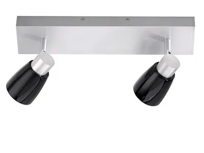 Produktbild von Deckenstrahler / Wandstrahler 2 flammig Glas schwarz glänzend schwenkbar