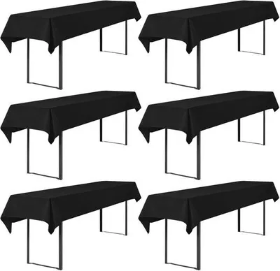 Produktbild von Rechteckige Tischdecke 100x250cm schwarz waschbar