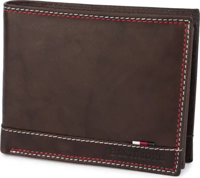 Produktbild von Klassisches großes, horizontales Portemonnaie für Herren aus braunem Leder mit RFID-Schutz