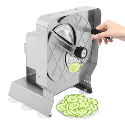 Image de Coupe-légumes avec épaisseur de coupe réglable de 1 à 10 mm Coupe-légumes manuel Éminceur Argent