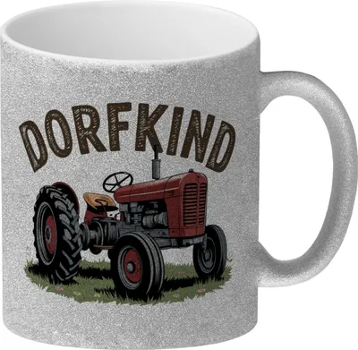 Produktbild von Roter Traktor - Dorfkind Glitzer-Kaffeebecher