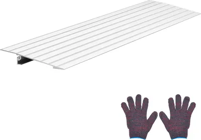 Immagine prodotto di Rampa per soglie - Rampa per cordoli - Lega di alluminio - Capacità di carico 360 kg - Dimensioni 19,6 x 86,4 x 2,6 cm - Antiscivolo - Per sedie a rotelle, scooter e deambulatori