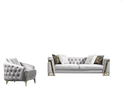 Produktbild von Sitzgarnitur Wohnlandschaft Sofa-Set Wohnzimmergarnitur Polstergarnitur Couch