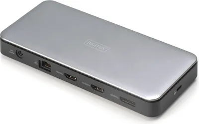 Produktbild von DIGITUS Docking USB-C->HDMI,DP,USBA,USBC,RJ45,DC,Audio silbe