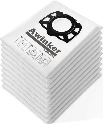 Obrázek produktu pro Sáčky do vysavače Kärcher WD2 WD3 MV3 SE4002, 10 kusů, vícevrstvé, odolné proti roztržení, na suché i mokré nečistoty, černé