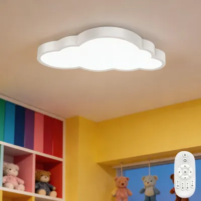 Produktbild von ACXIN LED Deckenleuchte Wolke 48W, dimmbar per Infrarot-Fernbedienung, 3000K-6500K Farbtemperatur, energiesparende Deckenlampe augenschonend