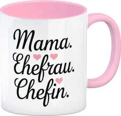 Produktbild von Mama Ehefrau Chefin Kaffeebecher in rosa