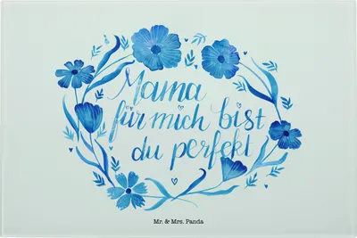 Produktbild von Mr. & Mrs. Panda Glas Schneidbrett Mama du bist perfekt - Weiß - Geschenk, Dekoration, Schneidplatte, Schneidebrett Aus, Hackbrett, Muttertag, Glasschneidebrett, Mutter