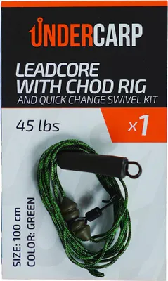 Image de Leadcore avec Chod Rig et Quick Change Swivel Kit 45 lbs / 100 cm vert