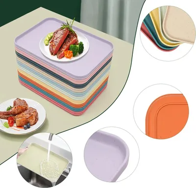 Produktbild von Serviertablett - Kunststofftablett - 20er Pack - Rutschfest - ABS - Lila