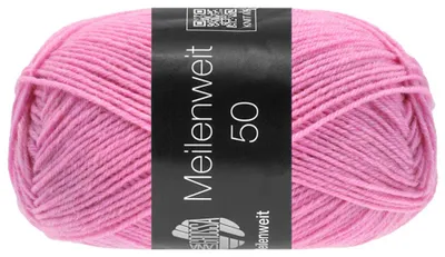 Produktbild von Lana Grossa MEILENWEIT 50 g UNI 4-fach Sockenwolle mit 80 % Schurwolle 210 m Farbe 1388 - Nelke