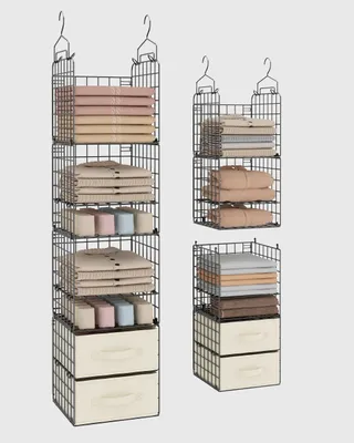 Hängekorb-Organizer, 4 Lagen, Metallgitter, faltbar, 31x32x119 cm