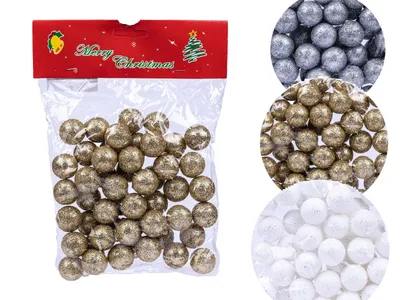 Imagen del producto de C79252 Bolas de poliestireno con brillo, para decoración, 3 colores