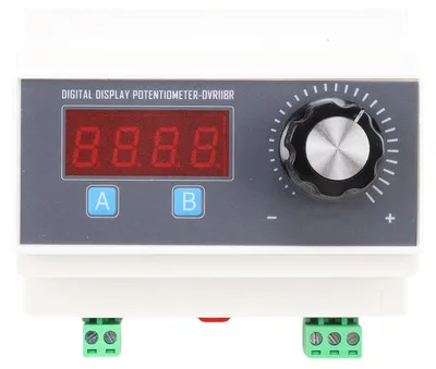 Immagine prodotto di Potenziometro con display digitale 10 kΩ, 2 W, a 4 cifre, montaggio su guida, programmabile per regolatori di velocità, inverter PLC