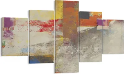 Produktbild von Bild auf Leinwand - Leinwandbild - 5 Teile - Abstraktion die Farben modern - 125x70cm - Wand Bild - Wanddeko - Wandbilder - Leinwanddruck - Bilder - Wanddekoration - Leinwand bilder - EA125x70-4176