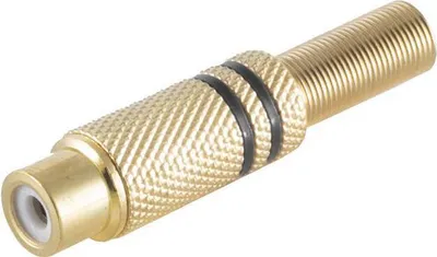 Produktbild von shiverpeaks BASIC-S Cinchkupplung, Metall, vergoldet schwarz für Kabel bis 6 mm Durchmesser, zum selber löten, im Poly- (BS52021-S)
