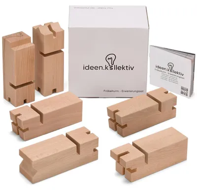 Immagine prodotto di ideen.kollektiv Set di ampliamento Fröbelturm - gioco di squadra, compatibile con altri Fröbeltürme, 6 blocchi di costruzione impegnativi per un maggiore lavoro di squadra