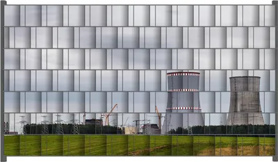 Produktbild von Wallario Zaunsichtschutz mit Motiv Bau eines Kraftwerkes für Ein- und Doppelstabmatten Zäune in der Größe 250 x 140 cm