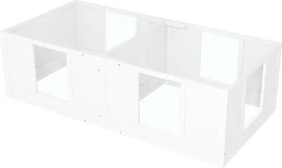 Produktbild von Wurfkiste für Welpen, Welpenauslauf mit wasserdichter und waschbarer Liegematte, Verstellbare Tür, Welpenlaufstall mit 2-Raum-Design für kleine Hunde, 164 x 80 x 48 cm, Weiß