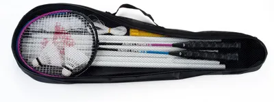 Produktbild von Badminton-Set für 4 Spieler mit Schlägern, Federbällen und Netz