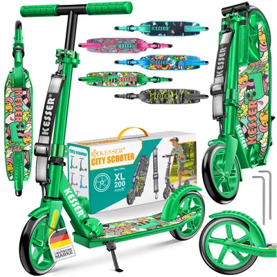 Produktbild von KESSER® Scooter City Roller Kinderroller bis 100kg mit Hinterradbremse, klappbar