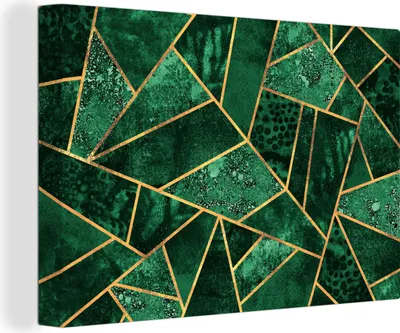 Zdjęcie produktu dla OneMillionCanvasses® - Obraz na płótnie - Fototapety na płótnie - Szmaragd - Złoto - Abstrakcja - Wzory - 150x100cm - Fotografia na płótnie